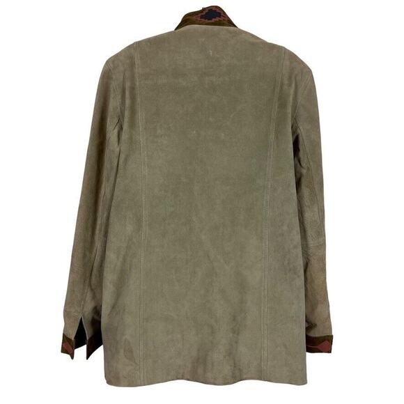 SFR Santa Fe Receations Suede Womens Aztec Western Beige Painted Coat Jacket L - Picture 14 of 16